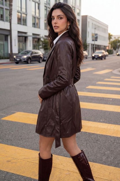 Claudia | Gabardina regular efecto piel