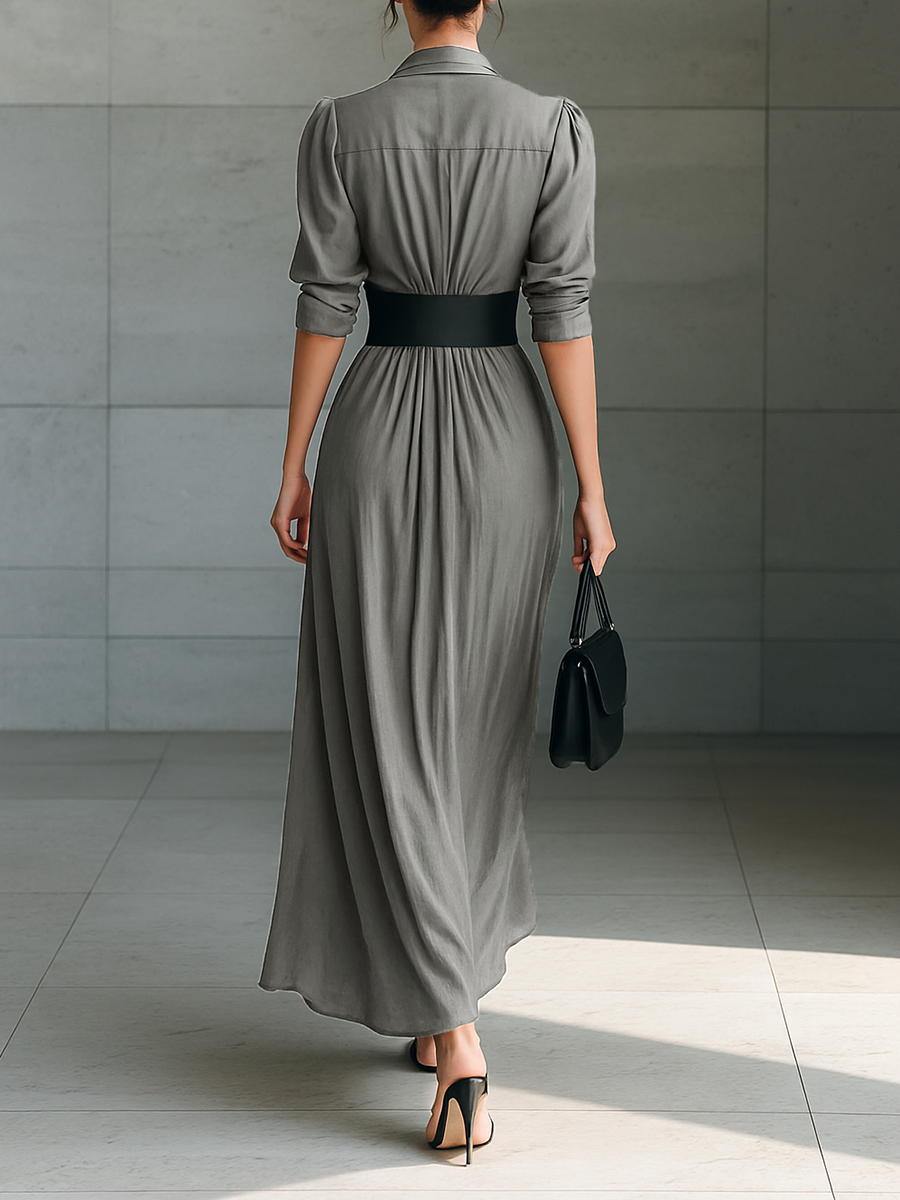 Estela | Vestido largo plisado