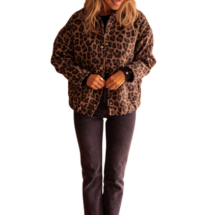 Marta | Chaqueta Corta con Estampado de Leopardo