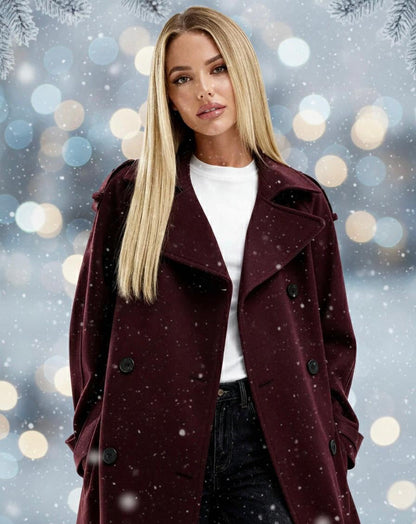 Estrella | Gabardina elegante burdeos