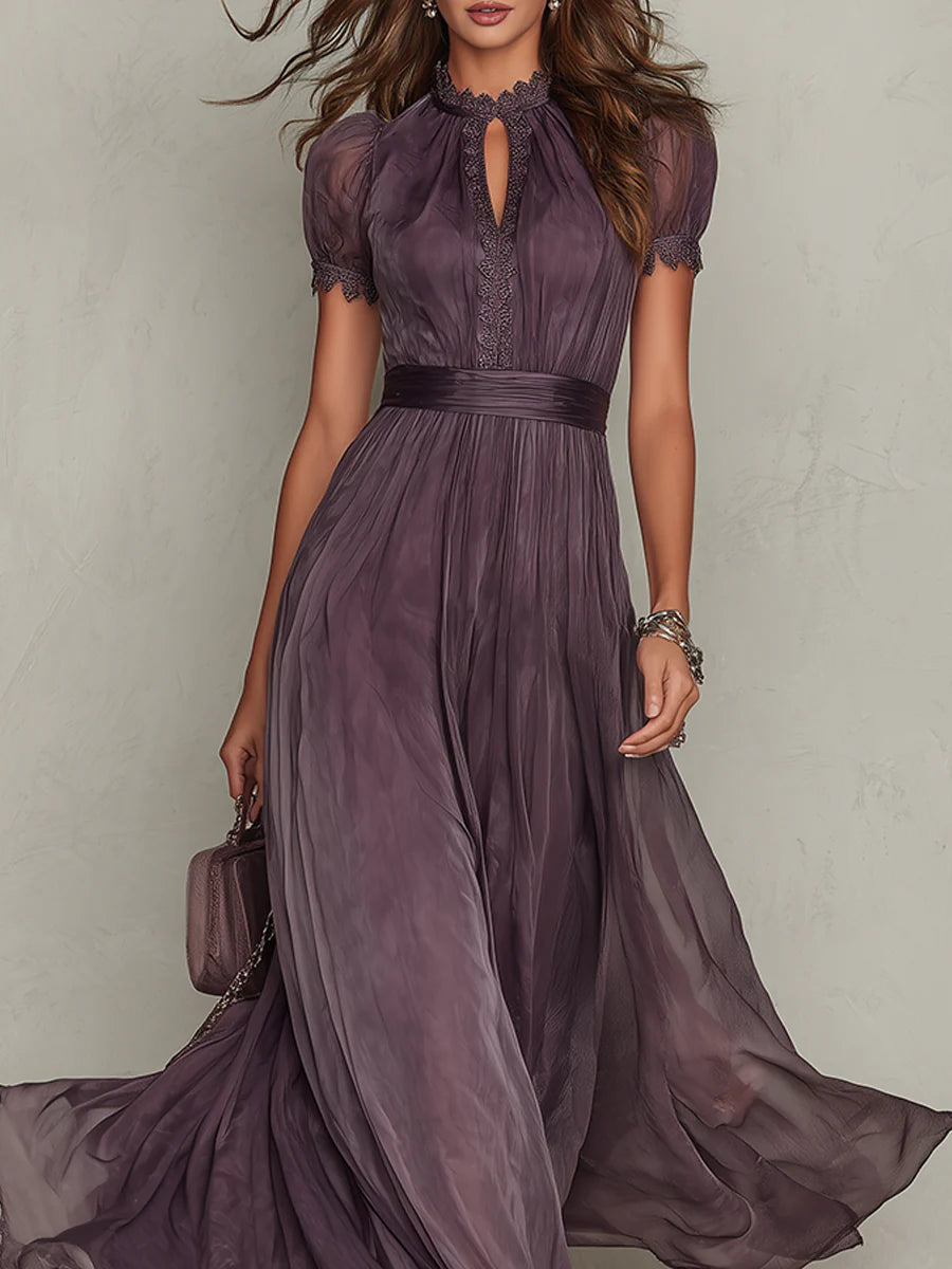 Alba | Vestido Largo Morado con Escote