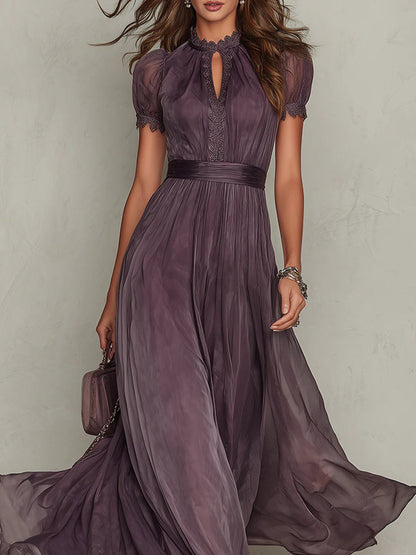 Alba | Vestido Largo Morado con Escote