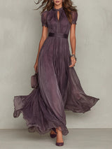 Alba | Vestido Largo Morado con Escote