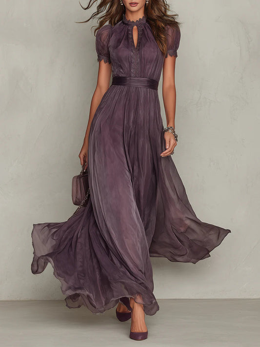 Alba | Vestido Largo Morado con Escote
