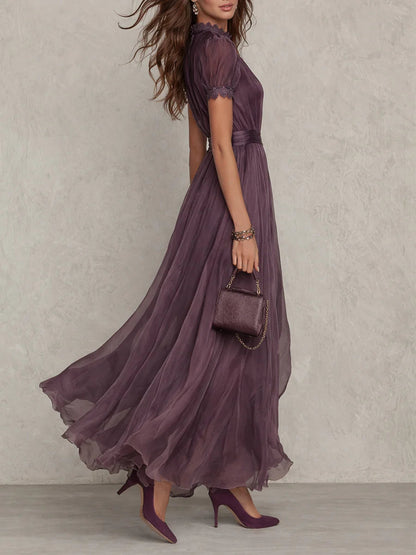Alba | Vestido Largo Morado con Escote
