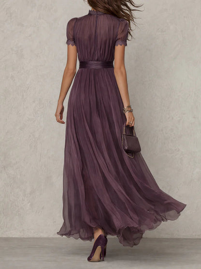 Alba | Vestido Largo Morado con Escote