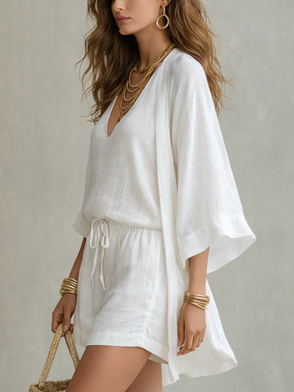 Martina - Conjunto de tres piezas con kimono