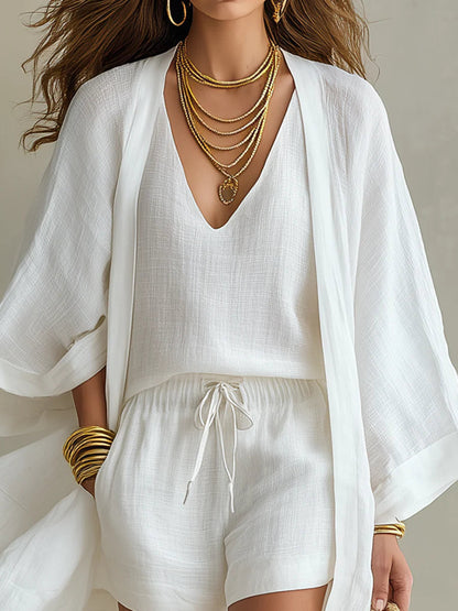 Martina - Conjunto de tres piezas con kimono