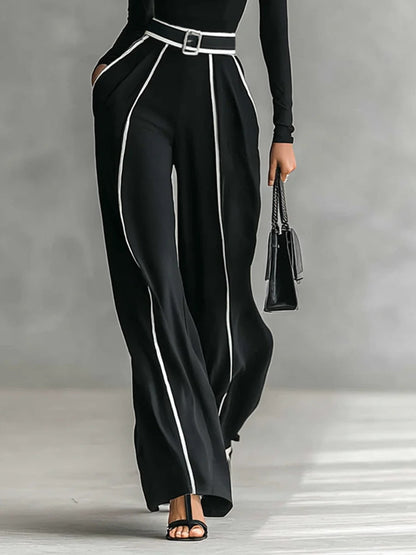 Carmén | Conjunto elegante de dos piezas con cuello alto y pantalón ancho