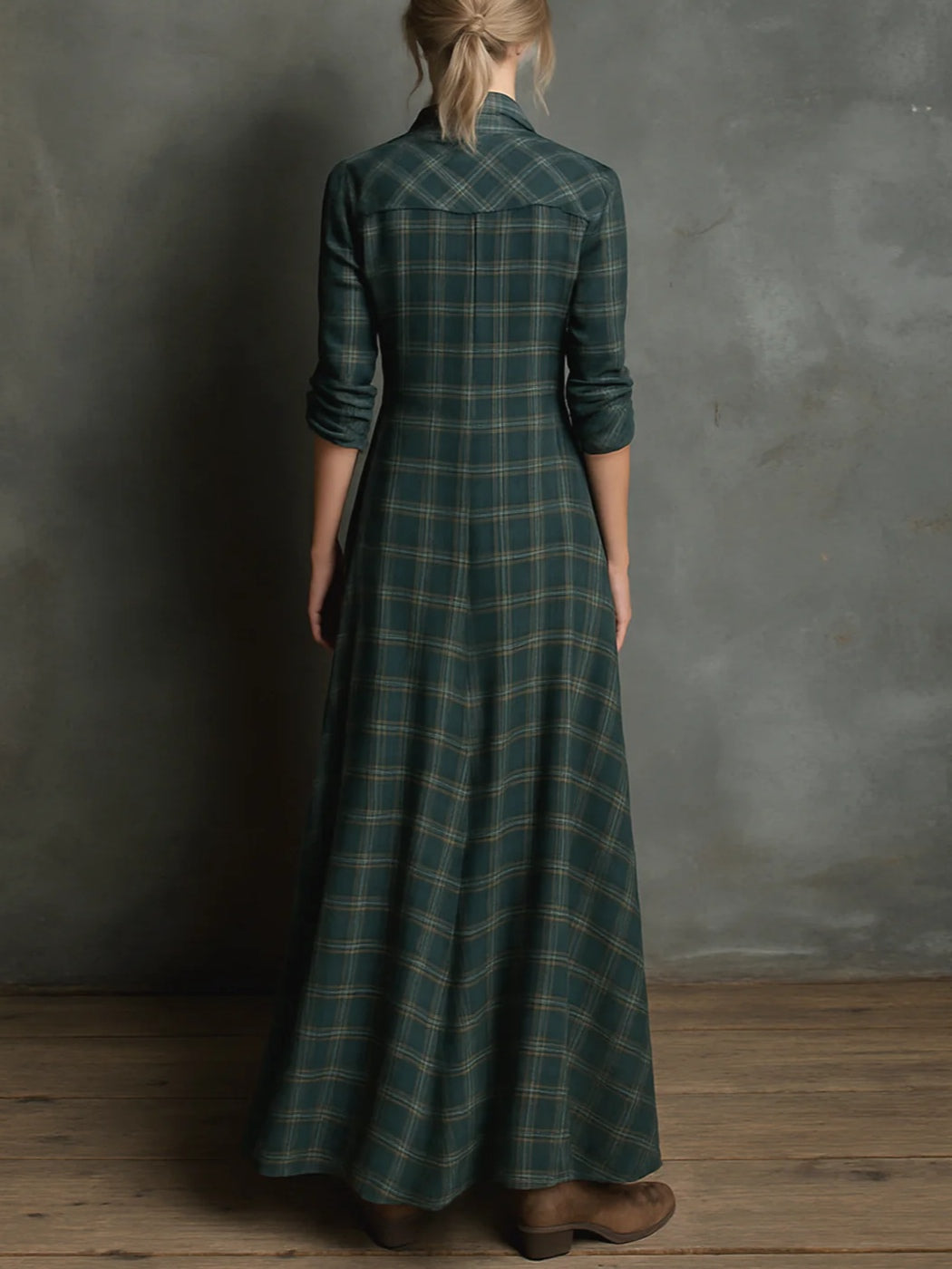 Encarnación | Vestido largo a cuadros