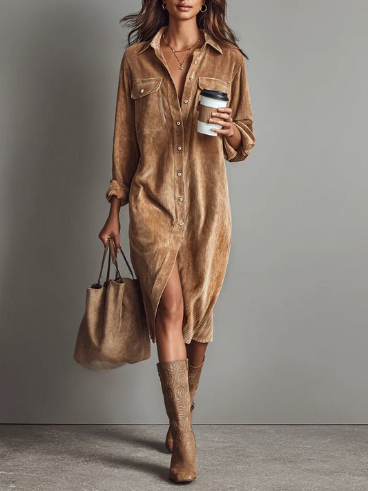 Elena | Vestido Midi de Terciopelo