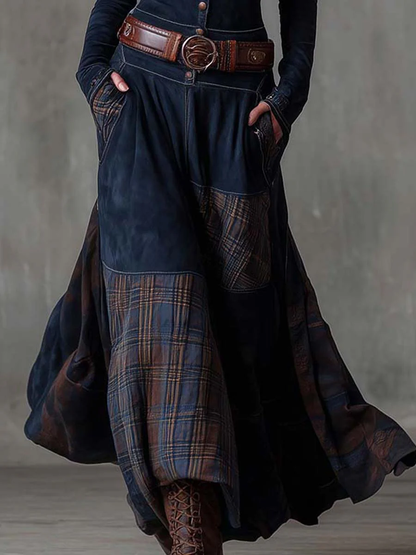 Almudela | Vestido maxi de ante con cinturón