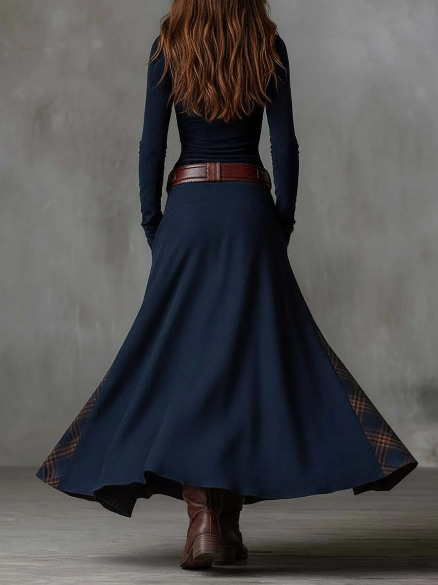 Almudela | Vestido maxi de ante con cinturón