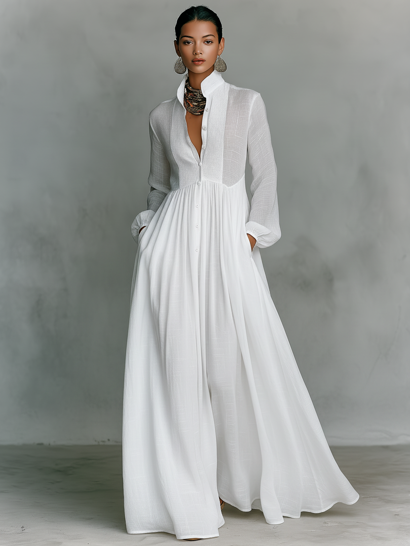 Elena | Vestido maxi minimalista
