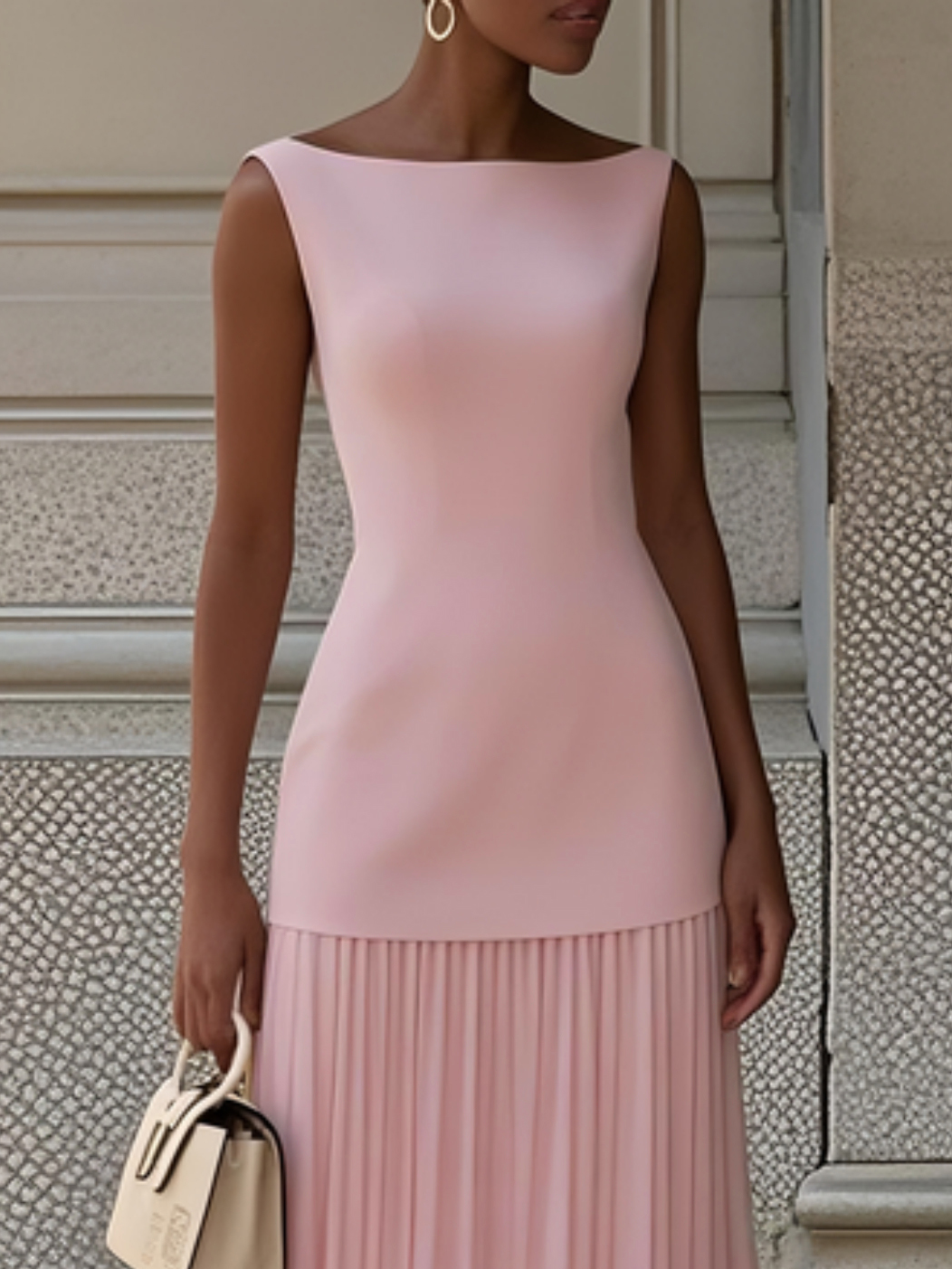 Cristina | Vestido largo plisado de diseño