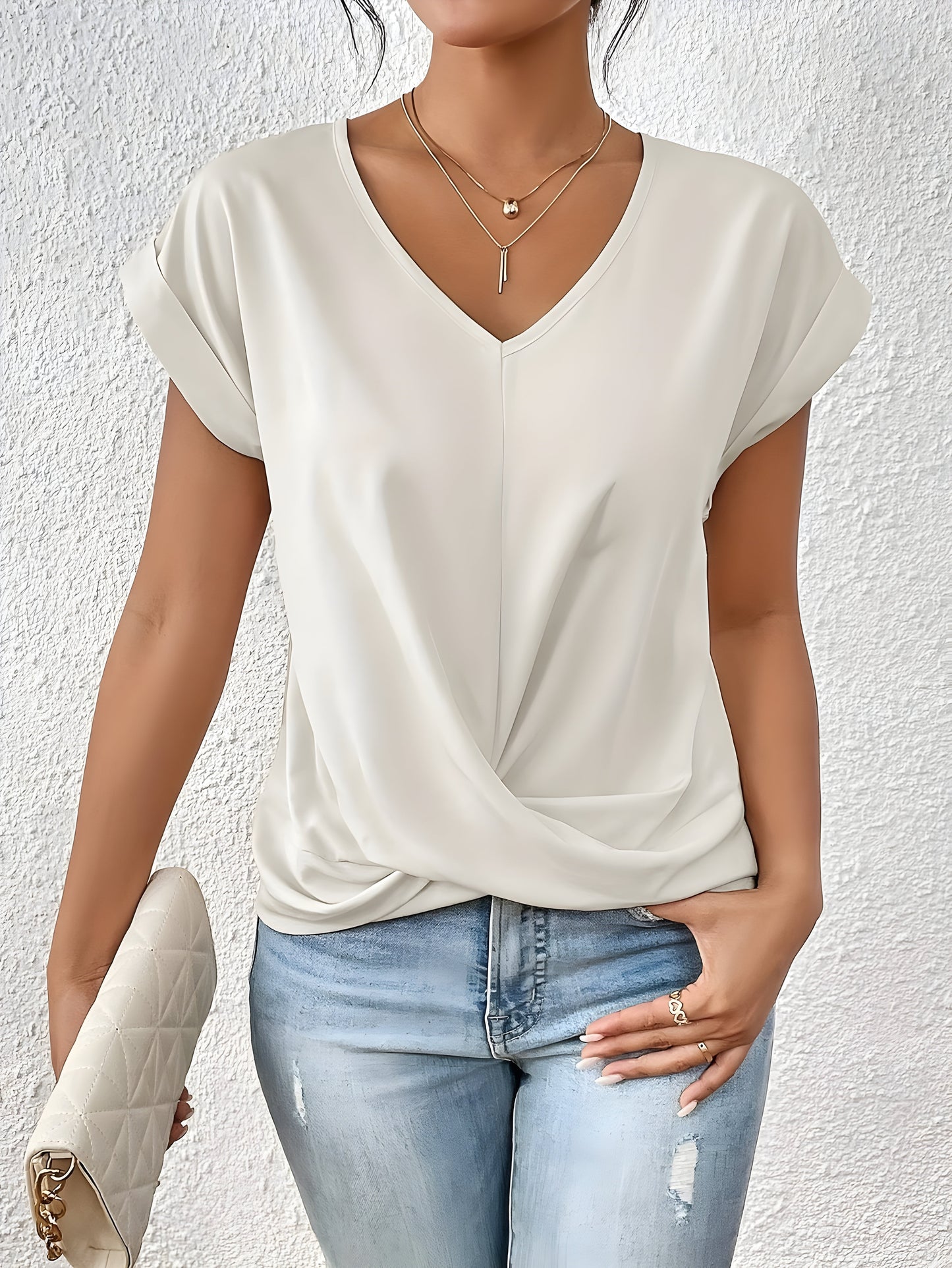 Sonia | Top elegante con detalle cruzado y escote en V