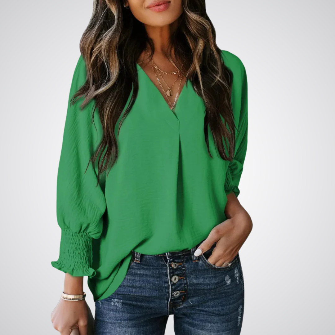 Clara | Blusa túnica clásica con escote en V