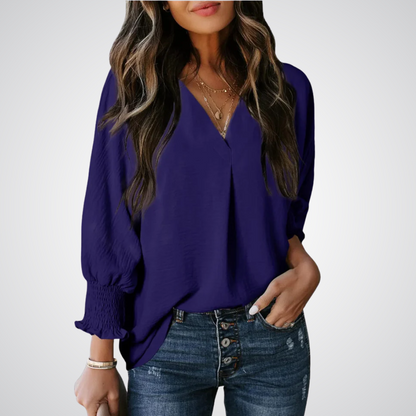 Clara | Blusa túnica clásica con escote en V