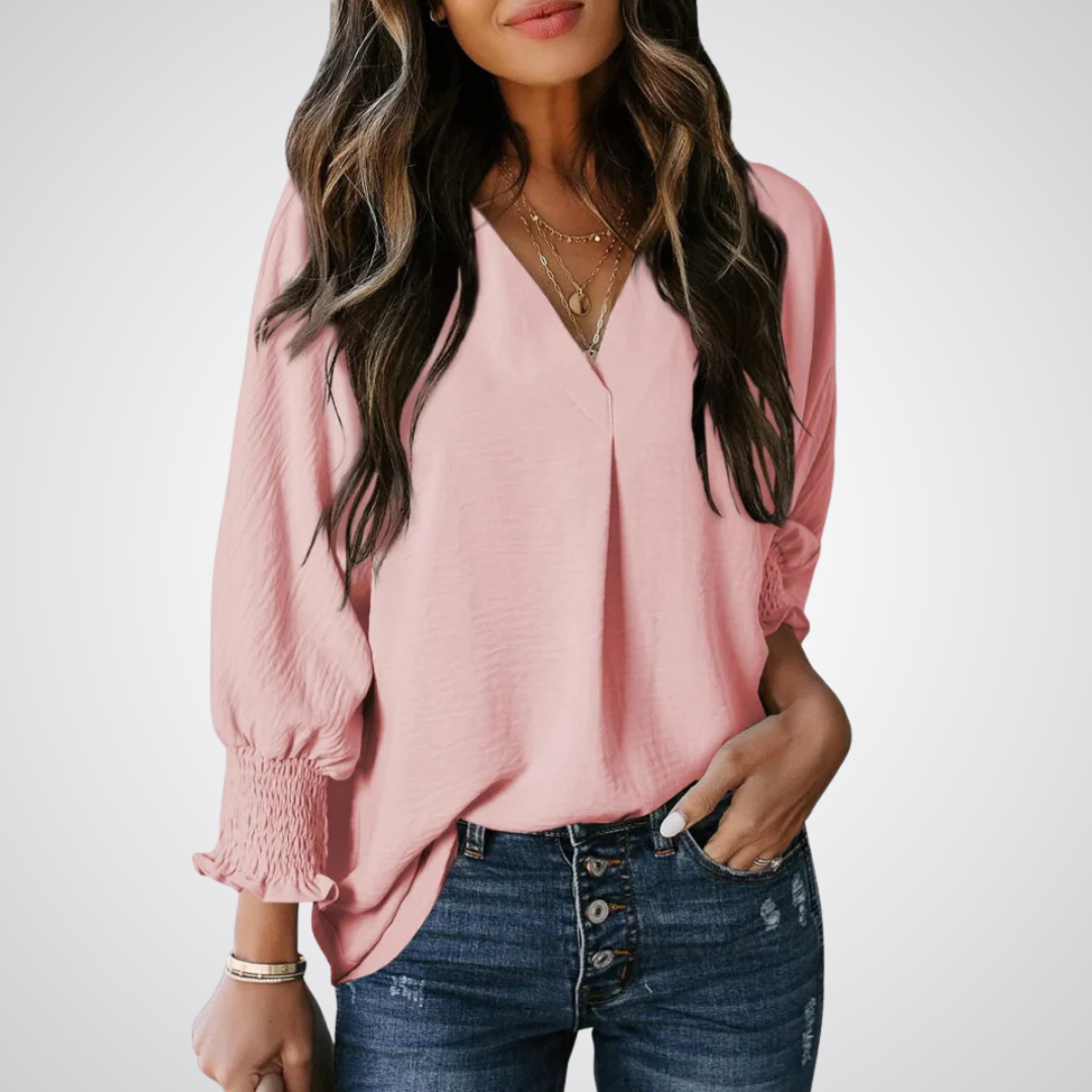 Clara | Blusa túnica clásica con escote en V