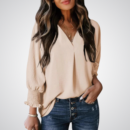Clara | Blusa túnica clásica con escote en V