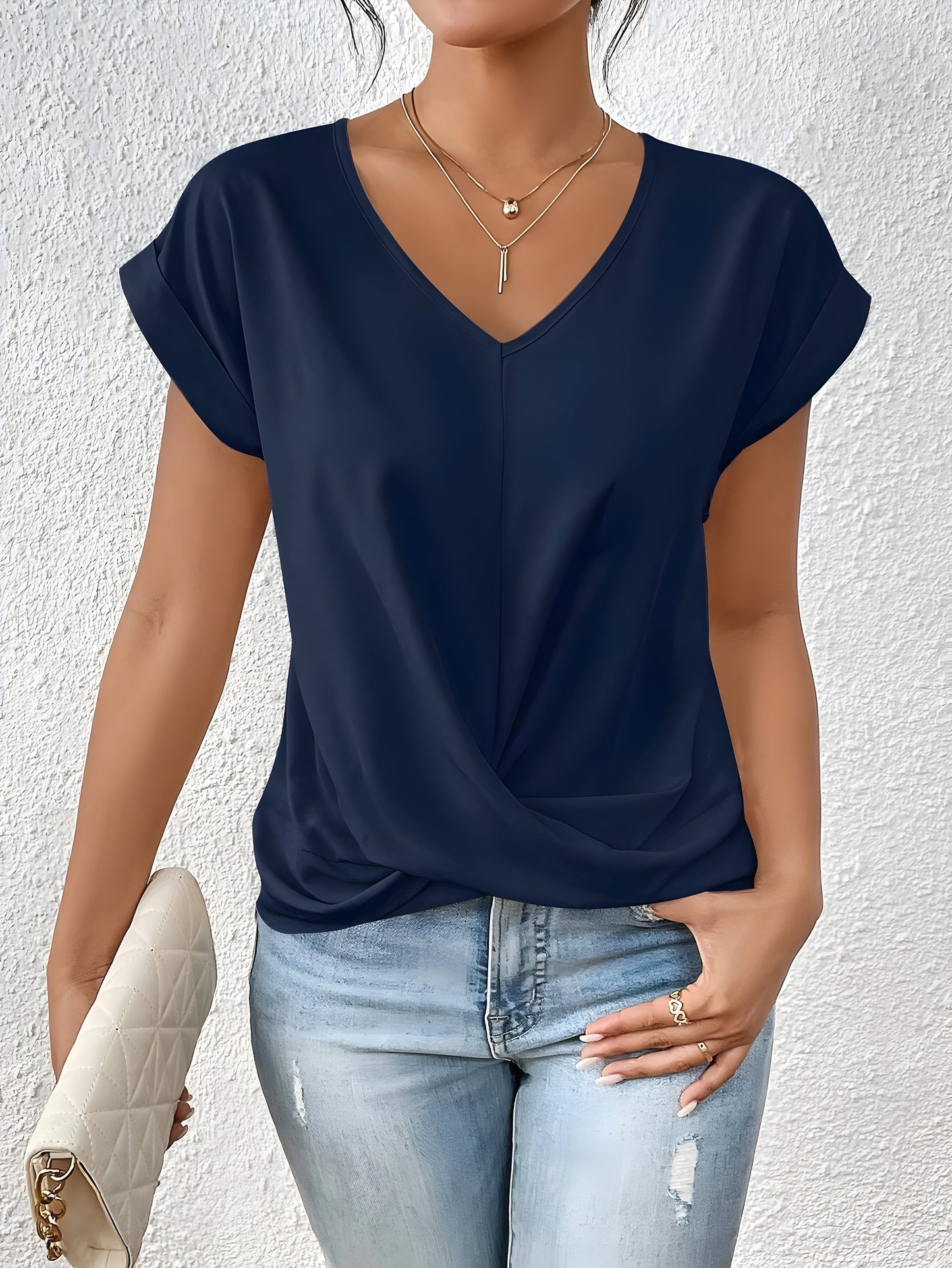 Sonia | Top elegante con detalle cruzado y escote en V