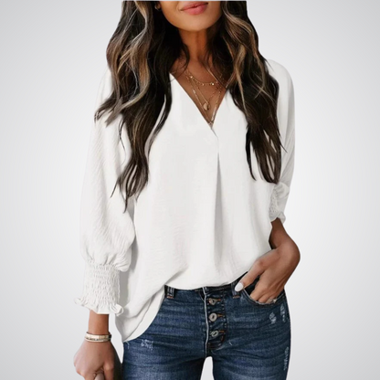 Clara | Blusa túnica clásica con escote en V