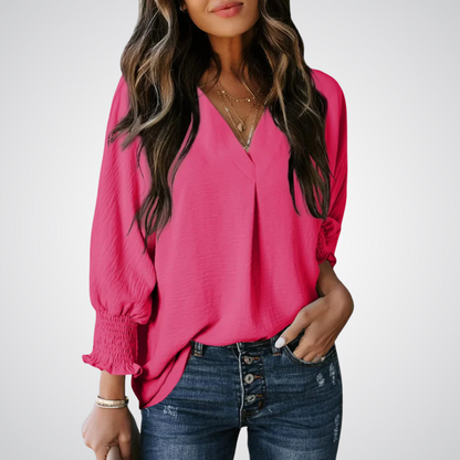 Clara | Blusa túnica clásica con escote en V