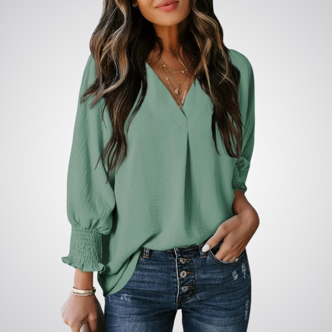 Clara | Blusa túnica clásica con escote en V