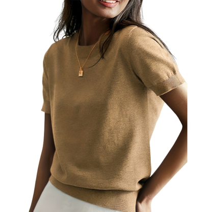 Claudia | Top casual clásico de cuello redondo