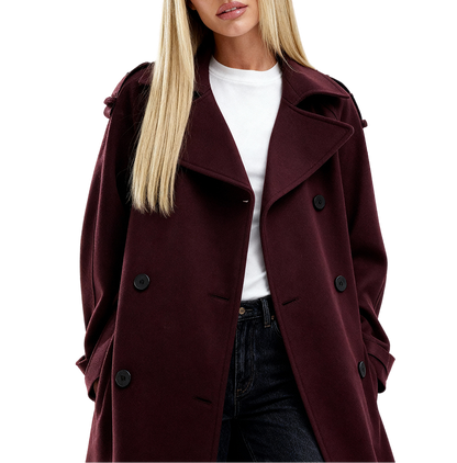 Estrella | Gabardina elegante burdeos