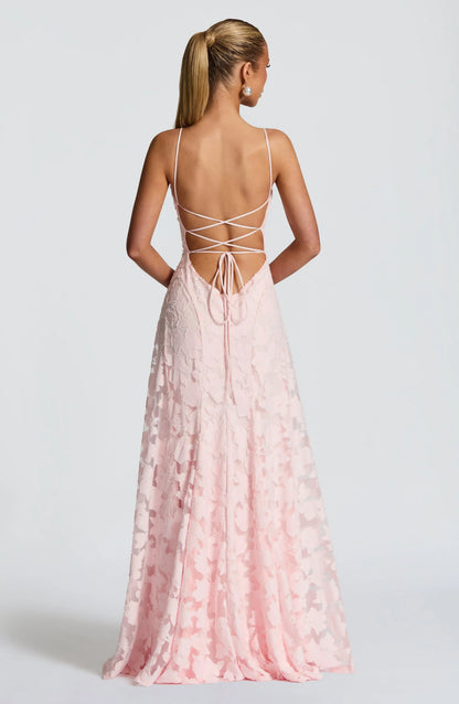 Abril | Vestido largo elegante de encaje floral