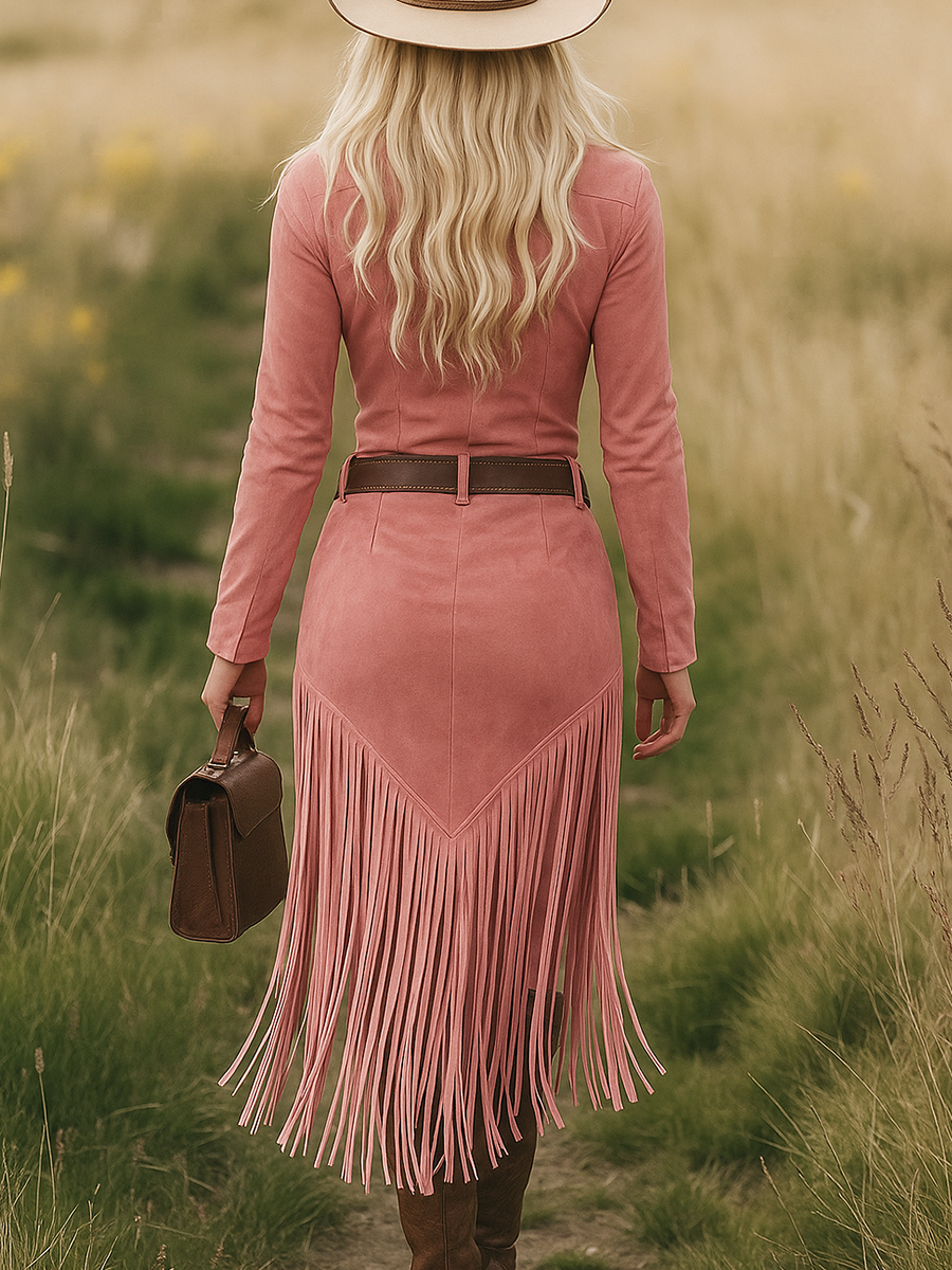 Judith | Vestido de ante con flecos
