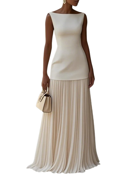 Cristina | Vestido largo plisado de diseño