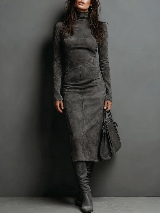 Sabela | Vestido midi largo marrón