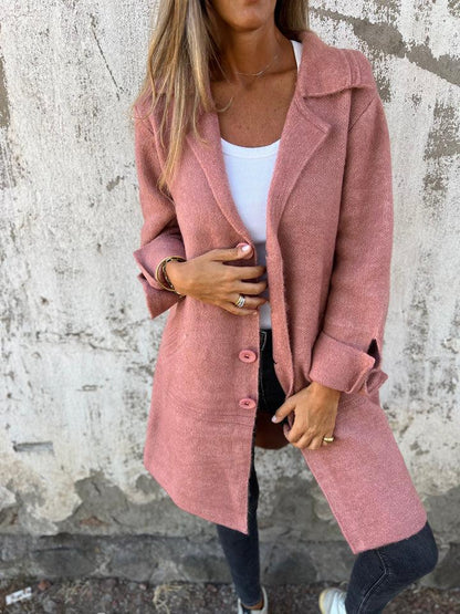 Carmen | Abrigo informal de lana de botonadura sencilla con solapas