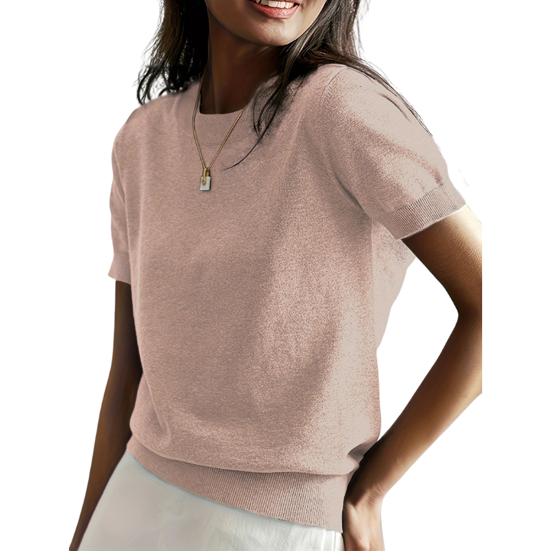 Claudia | Top casual clásico de cuello redondo