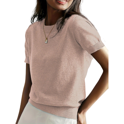Claudia | Top casual clásico de cuello redondo