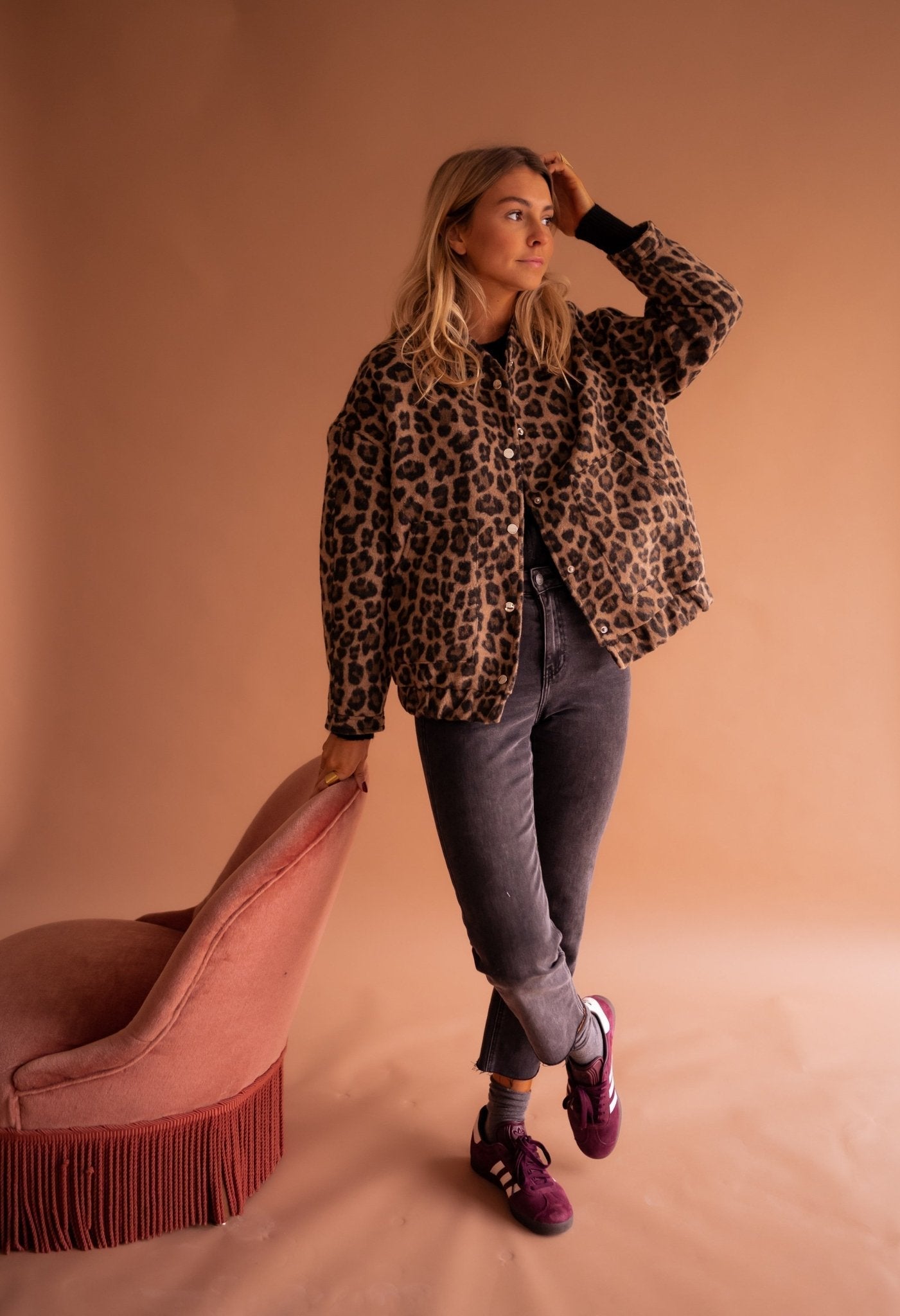 Marta | Chaqueta Corta con Estampado de Leopardo