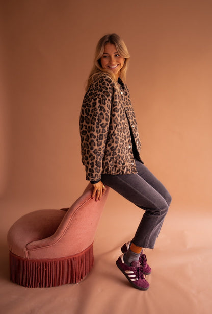 Marta | Chaqueta Corta con Estampado de Leopardo