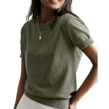 Claudia | Top casual clásico de cuello redondo