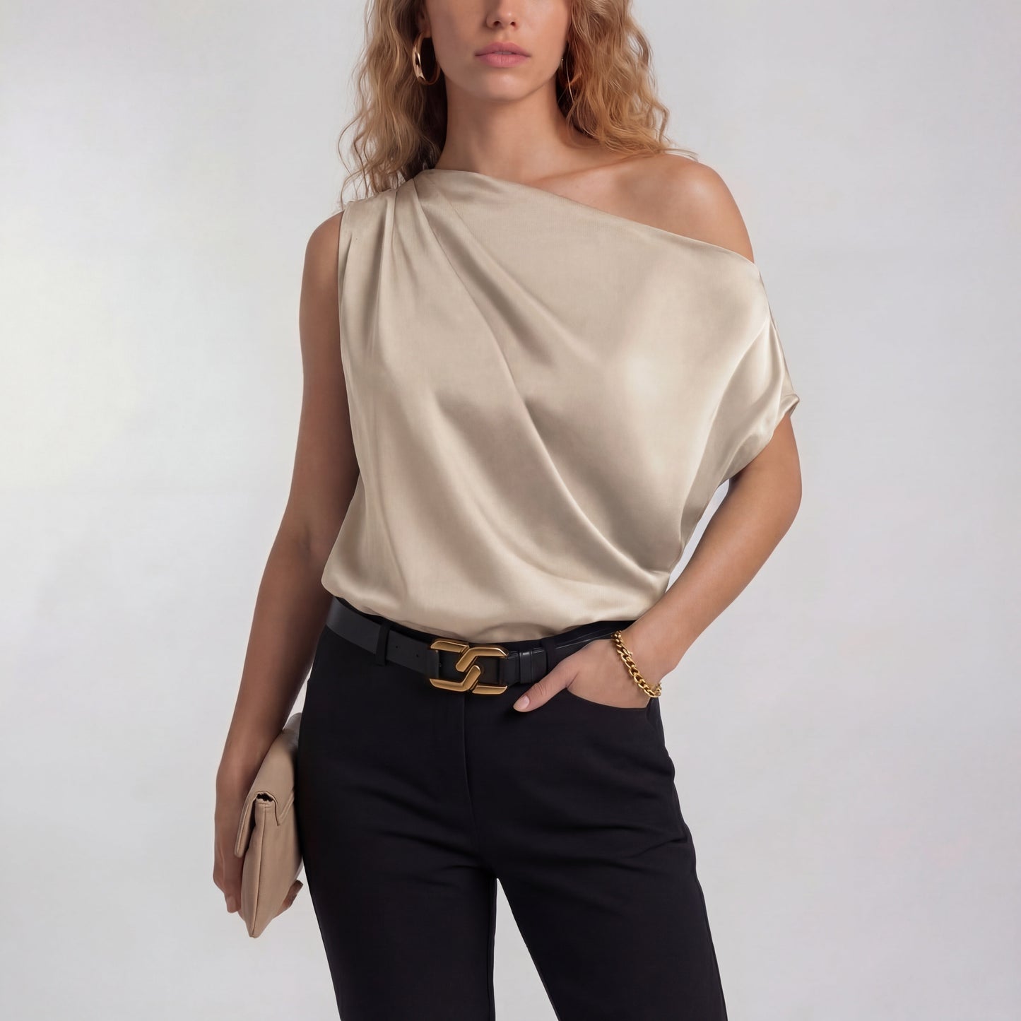 Adriana | Blusa casual elegante de un solo hombro