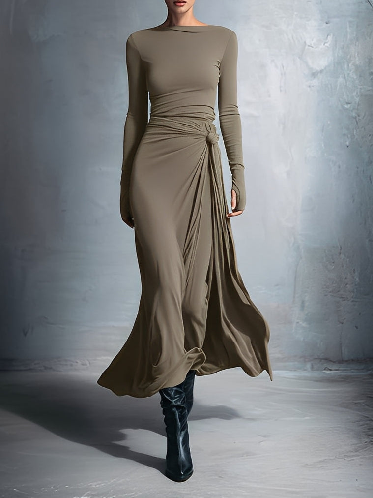 Mia ❘ Vestido maxi con nudo lateral